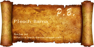 Plesch Barna névjegykártya
